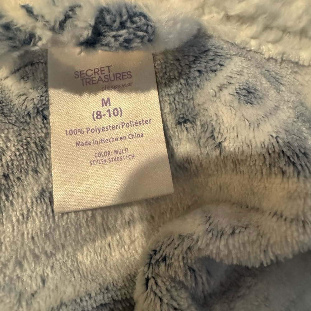 Cozy Hooded Fleece Robe with Pattern - Picture 2 of 4